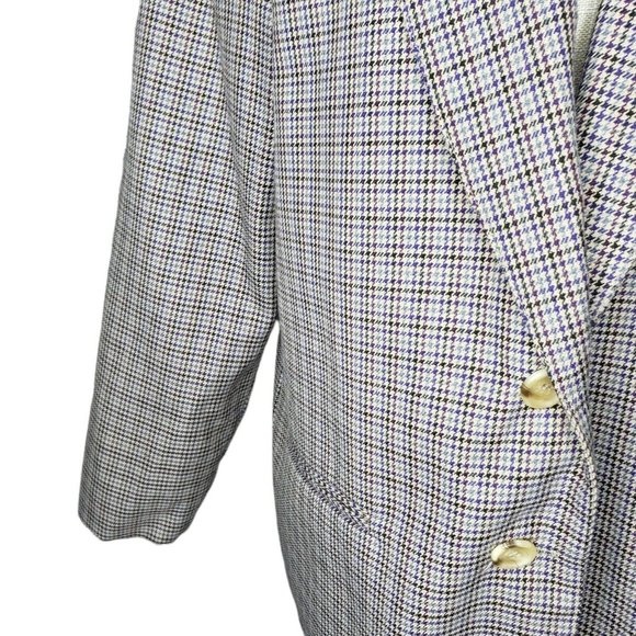 Vintage Womens Requirements 14 Houndstooth Plaid Blazer Jacket Made Is USA - Picture 5 of 10